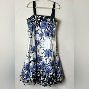 Floral Black and Blue Women's Dress